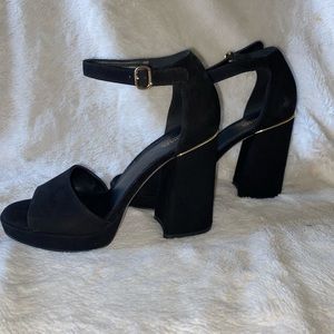 Black Velvet Michael Kors Platform Heels